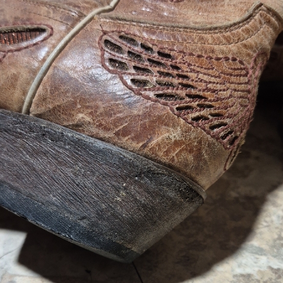 Cavender Embroidered  Women's Boots Snip Toe Brown Leather 406517 Size 7.5 B - Picture 7 of 16